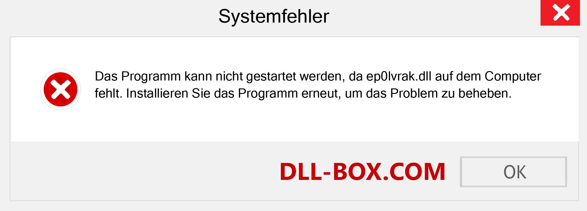 ep0lvrak.dll-Datei fehlt?. Download für Windows 7, 8, 10 - Fix ep0lvrak dll Missing Error unter Windows, Fotos, Bildern