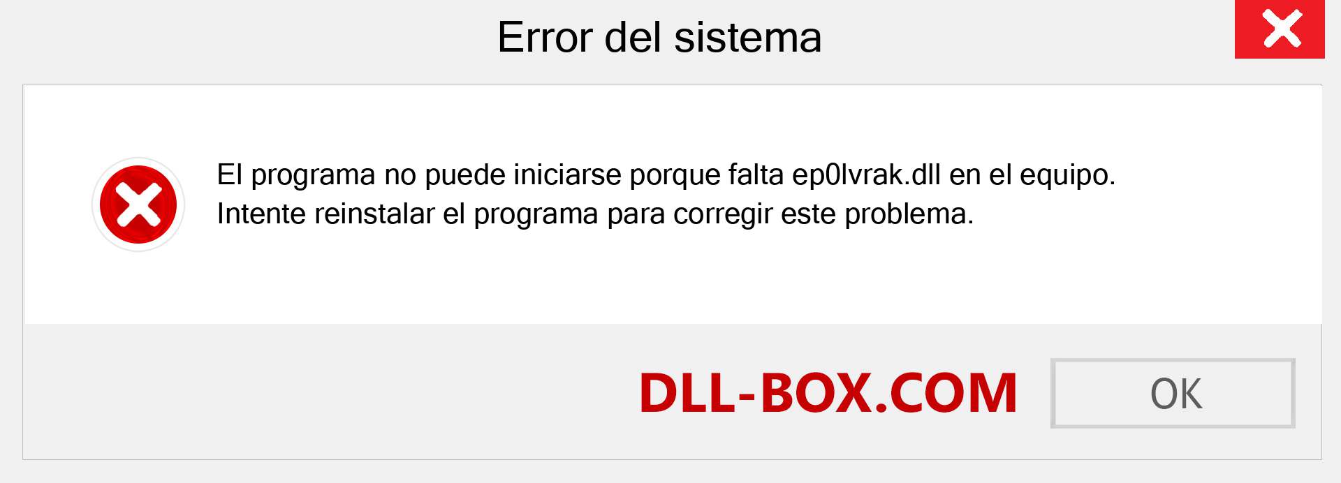 ¿Falta el archivo ep0lvrak.dll ?. Descargar para Windows 7, 8, 10 - Corregir ep0lvrak dll Missing Error en Windows, fotos, imágenes